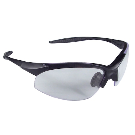 Radians Rad-Infinity, Safety Glasses, Anti-Scratch, Clear Lens, Black Frame, Half-Frame, 1 PR IN1-10